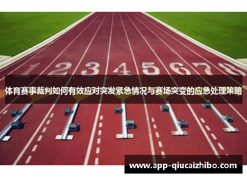 体育赛事裁判如何有效应对突发紧急情况与赛场突变的应急处理策略